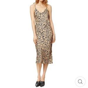 Habitual animal print sleeveless midi slip dress